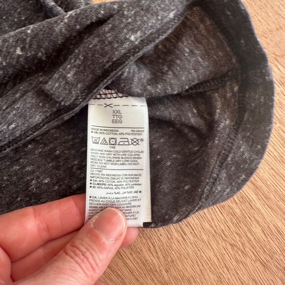 Old Navy Soft-Washed Henley Shirt XXL Dark Charcoal Long Sleeve Marled Knit - Picture 6 of 6